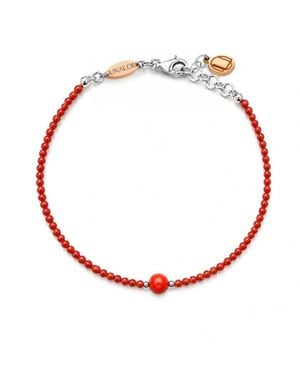 Unaloe Coral And Sterling Beaded Bracelet - White