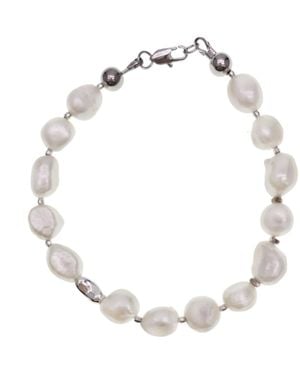 Farra Freshwater Pearls With Sterling Bracelet - Metallic