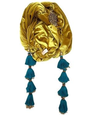 Julia Clancey Mustard Peacock Dorado Turban - Yellow