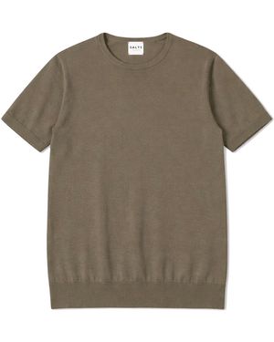 Salts Cashmere Short Sleeved Knitted Tee - Green