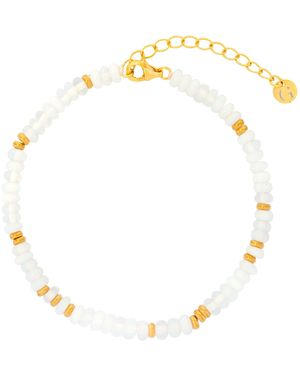 Gold Trip Moonstone Spacer Beaded Bracelet - Metallic