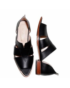 Mafalda Agatha Peep-Toe Sandals - Black