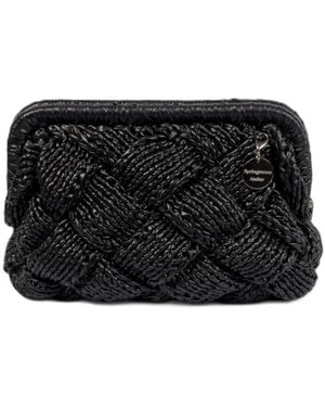 Springmoonatelier Puzzle Luxury Metallic Crochet Handbag - Black