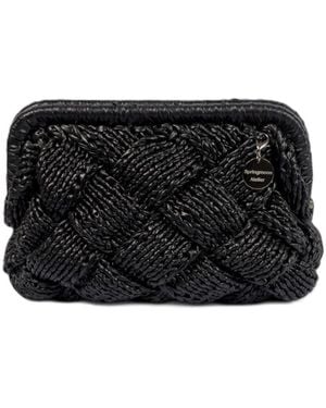 Springmoonatelier Puzzle Luxury Metallic Crochet Handbag - Black
