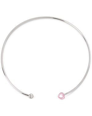 Dolcetto Designs Cometa Enamel Heart Choker - Metallic