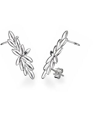 Gold & Honey Flower Ear Climber - Metallic