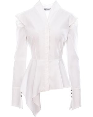 Larisa Dragna Kaya Shirt With Kimono Collar - White