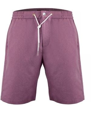 DAVID WEJ Kingston Linen Blend Short - Purple