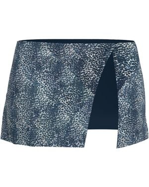 Blackbough Swim Maeve Wrap Skirt Snow Leopard Jacquard - Blue