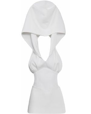 Vestiaire d'un Oiseau Libre Hooded Corset Mini Dress - White