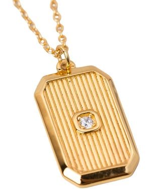 Zynnia Collective Octagon Textured Pendant Necklace - Metallic