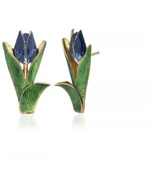Milou Jewelry Tulip Flower Earrings - Green