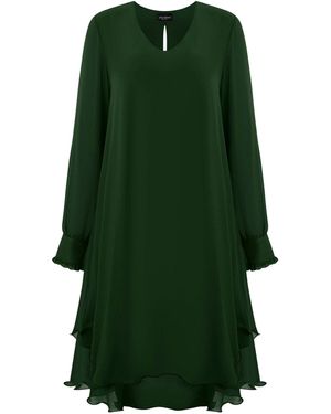 James Lakeland Long Sleeve Wave Hem Dress - Green