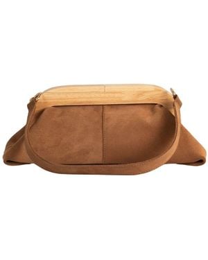 Tarea Studio Neutrals Camel Bella Suede Leather Bag - Brown