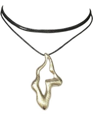 Eyeconic by Samar Ajram Ivy Leather Necklace - Metallic
