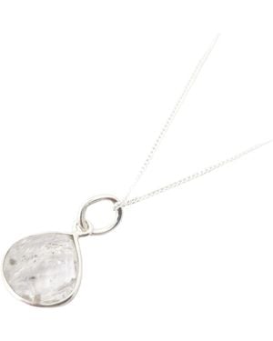Sophelia Herkimer Diamond April Birthstone Crystal Sterling Necklace - White
