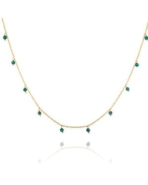 Coco & Kinney December Birthstone Necklace- Turquoise - Metallic