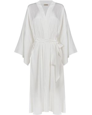 Avenue 8 Silk Maxi Robe - White