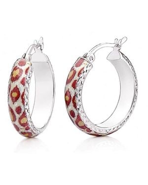 Gold & Honey Leopard Print Huggie Hoop Earrings - Metallic