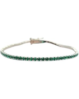 Sophelia Emerald Gemstone Sterling Tennis Bracelet - Metallic