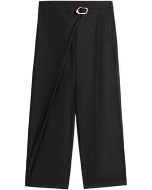 Nocturne Asymmetric Buckle Detail Pants - Black