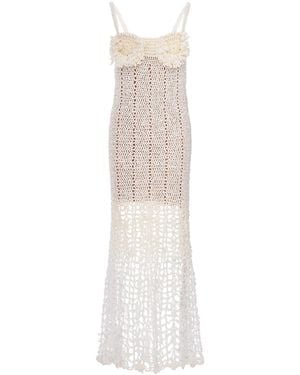 Andreeva Chrysanthemum Handmade Crochet Dress - White