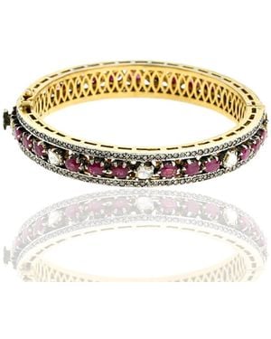 Artisan Ruby, Rose Cut Diamond & Pave Diamond - Metallic