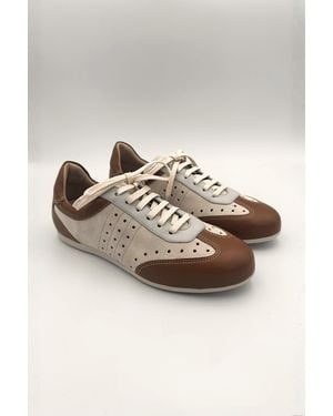 Franchetti Bond Neutrals Zinnia- Crisp & Tan Trainer - Multicolour