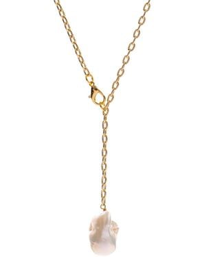 Ebru Jewelry Eternal Balance Adjustable Pearl Necklace - Metallic