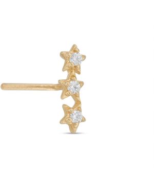 Zahav Jewelry 14K Solid 24G Star Cz Nose Stud - White