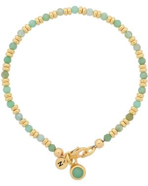 Nellou Jewellery Linear May Birthstone Bracelet Chrysoprase Plated Sterling - Metallic