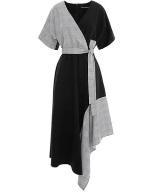 Larisa Dragna Grace Dress With Plaid Insertion - Black