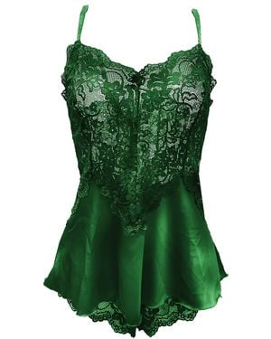 Carol Coelho Paradox Dark Emerald A-Line Babydoll Set - Green