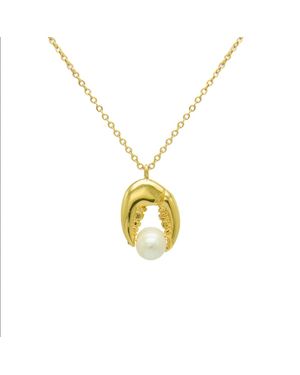 Sophie Simone Designs Necklace Crab & Pearl - Metallic