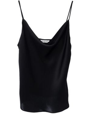 MIONÈ Silk Camisole Top With Draped Detail - Black