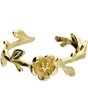 Kaizarin Plated Flower Toe Ring - Metallic