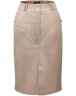 Smart and Joy Neutrals Pencil Cotton Skirt - Natural