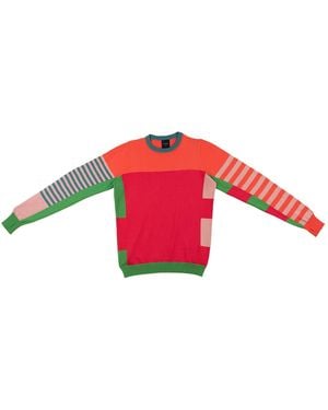 Lo Neel Céline Sunset Color-Bloc Stripes Jumper - Red