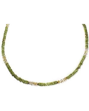 Rachel Nathan Mini Beaded: Peridot & Citrine Necklace - Metallic
