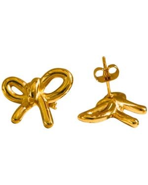 Mulgaro Aurelia Bow Earrings - Metallic