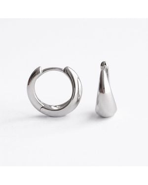 Kris Nations Tapered Huggie Hoop Earring - Metallic