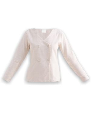 REISTOR Fitted Cotton Tweed Jacket - White