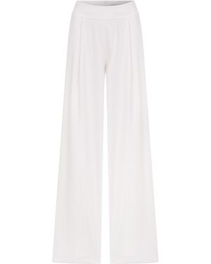 NAZLI CEREN Mui Wide Leg Linen Pants - White