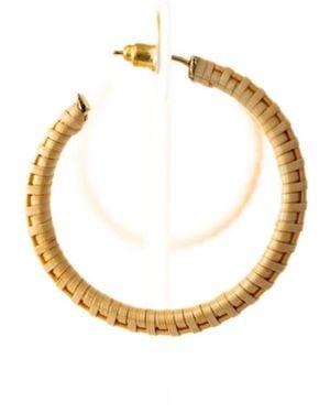 Whale Tail Weaving Neutrals Hoop Earrings - Metallic
