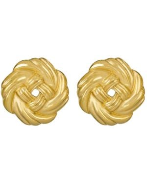 Third Tone Knot Earrings - Yellow