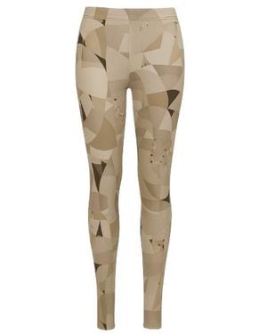 Conquista Silky Geometric Print Trousers - Natural