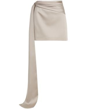 NAZLI CEREN Marde Side Tie Mini Skirt - Gray