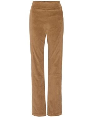 LAHIVE Caramel Velveteen Straight-Leg Trousers - Brown