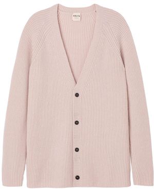Salts Cashmere Fishermens Rib Cardigan - Pink