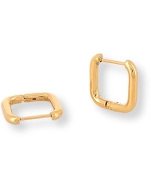 Divine Aria Aria Square Hoops Tarnish Free - Metallic